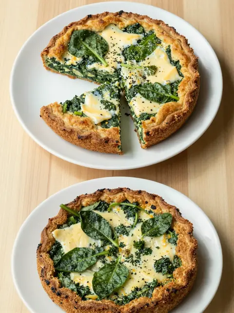 Foto real del plato: Pastel de espinaca