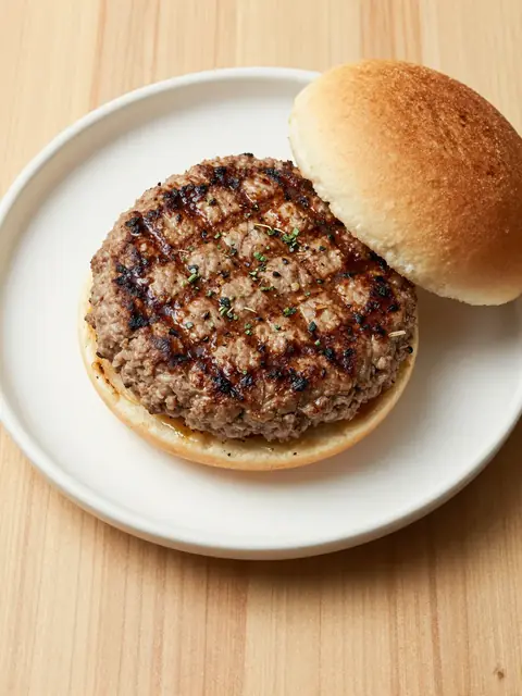 Foto real del plato: Hamburguesa ligera