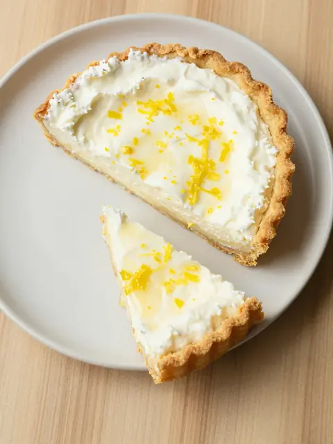 Foto real del plato: Tarta de limón con ricotta